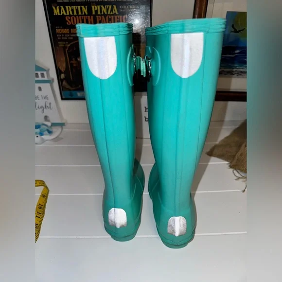 Rare Tiffany Blue Hunter Boots Size 4 boys 5 girls - Picture 3 of 13